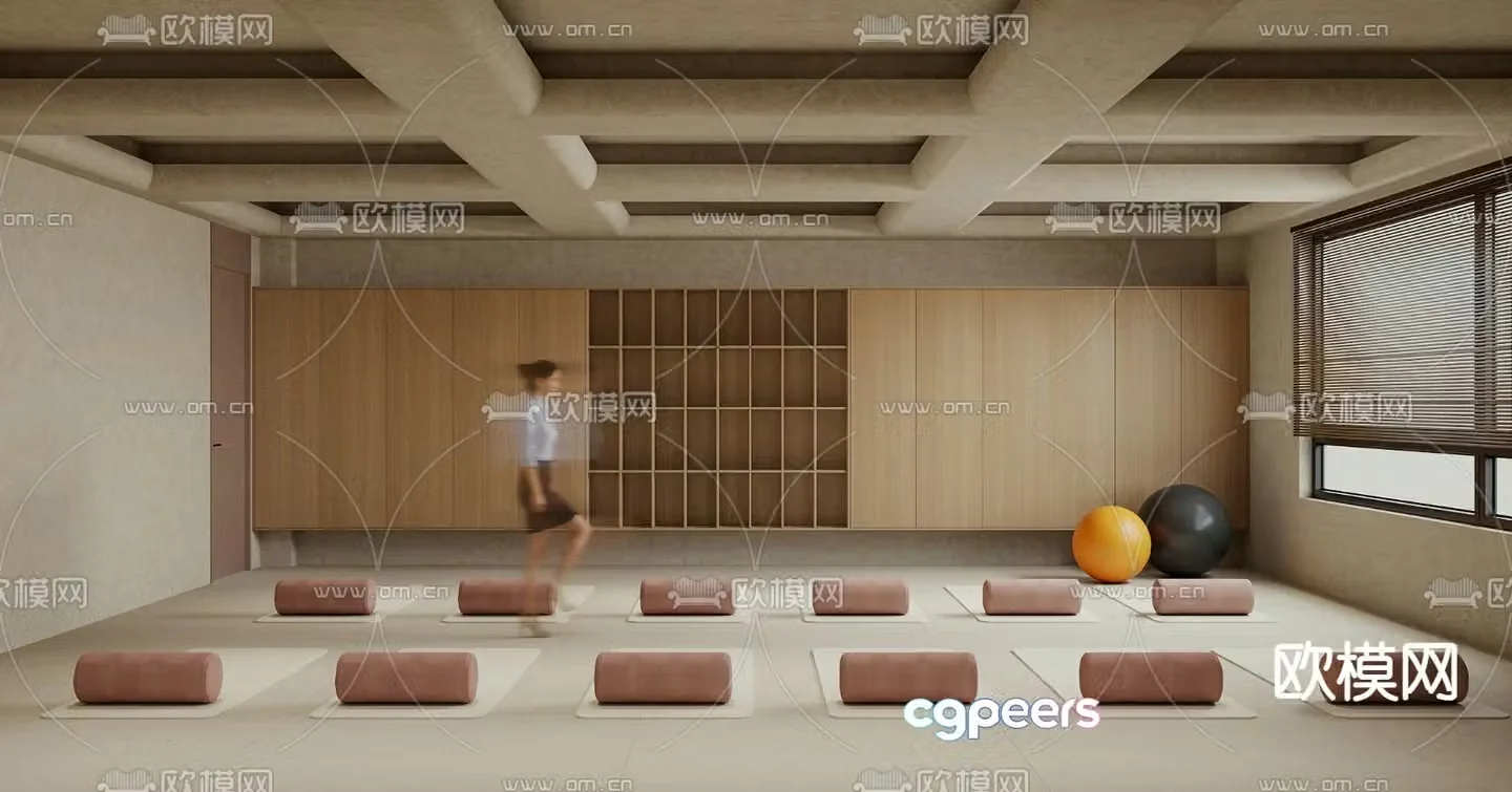 Wabi Sabi Gym Yoga Room 3d model