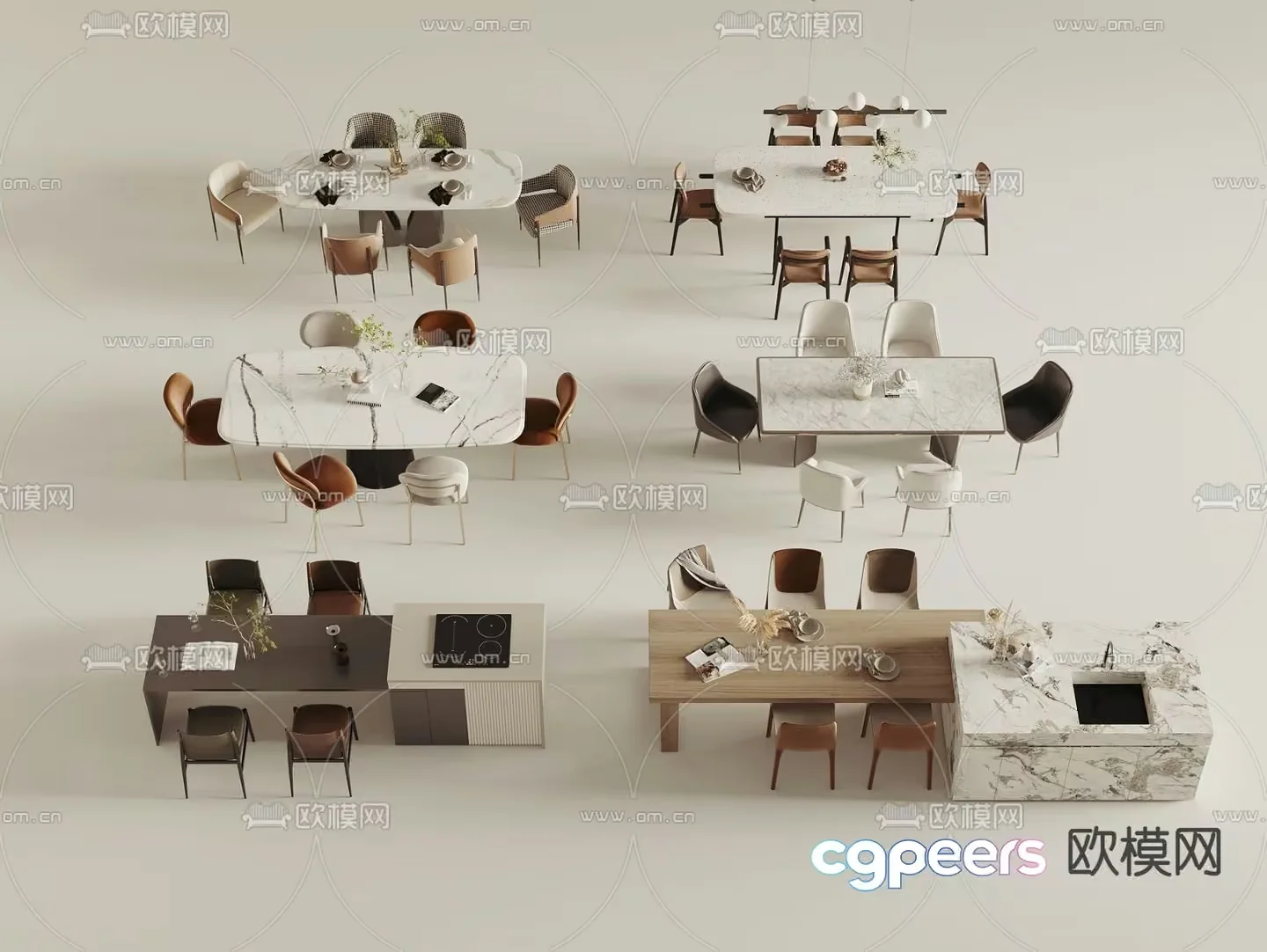 Modern Dining Room 3D Model – 5143 – VRAY Render