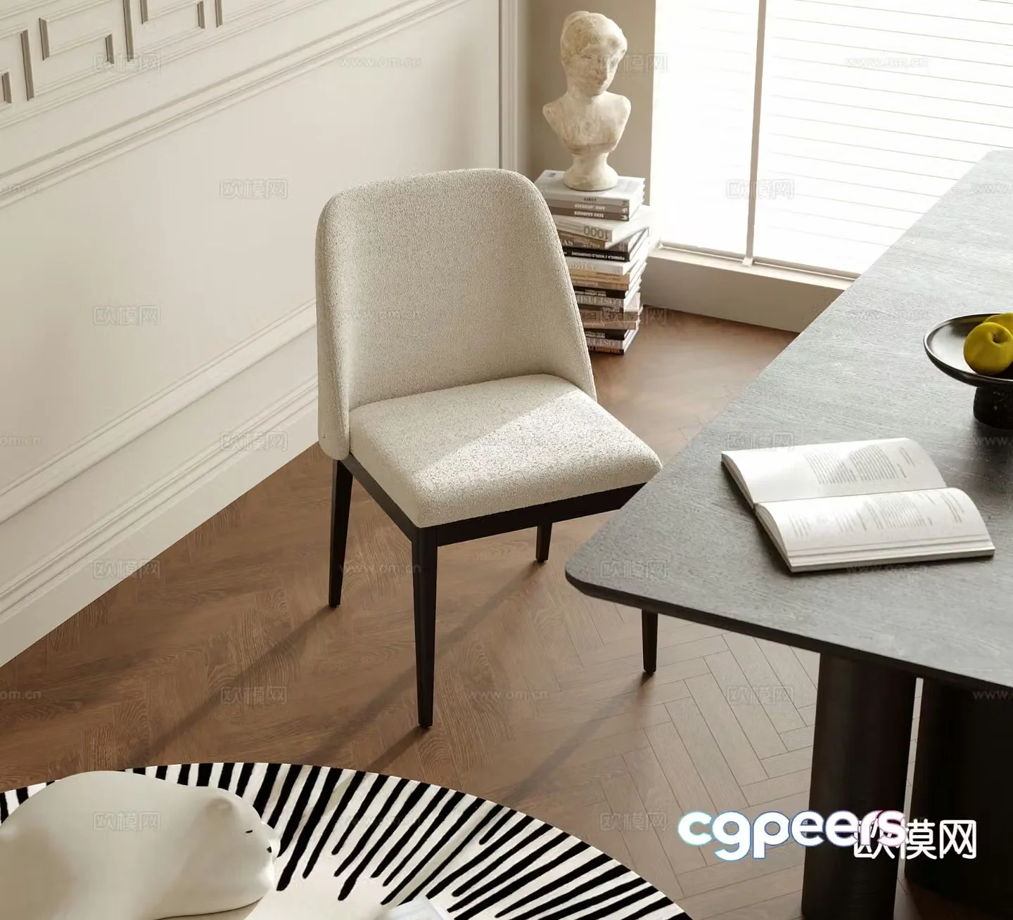 Modern chair dining chair 3d model