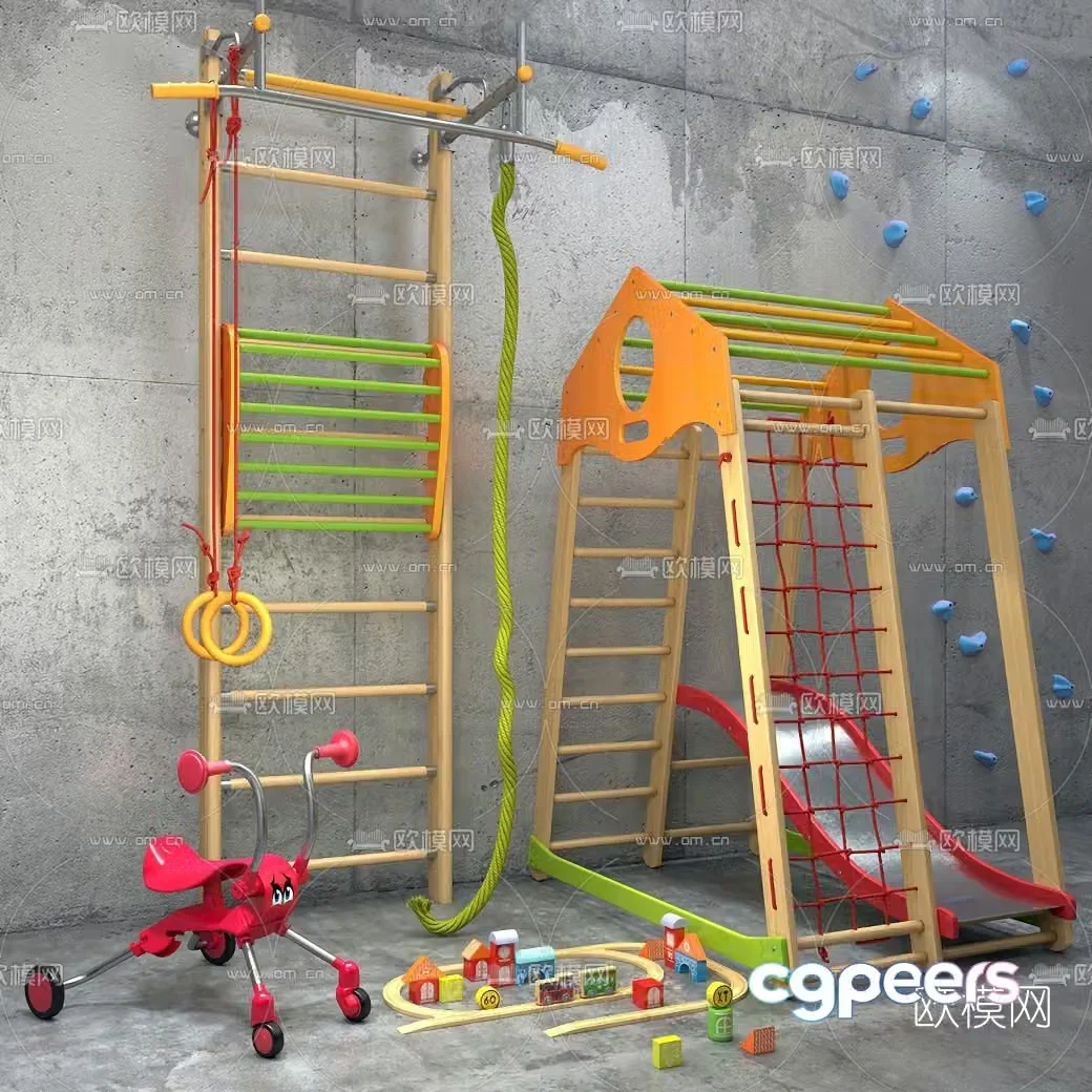 Modern children’s climbing slide toy 3d model
