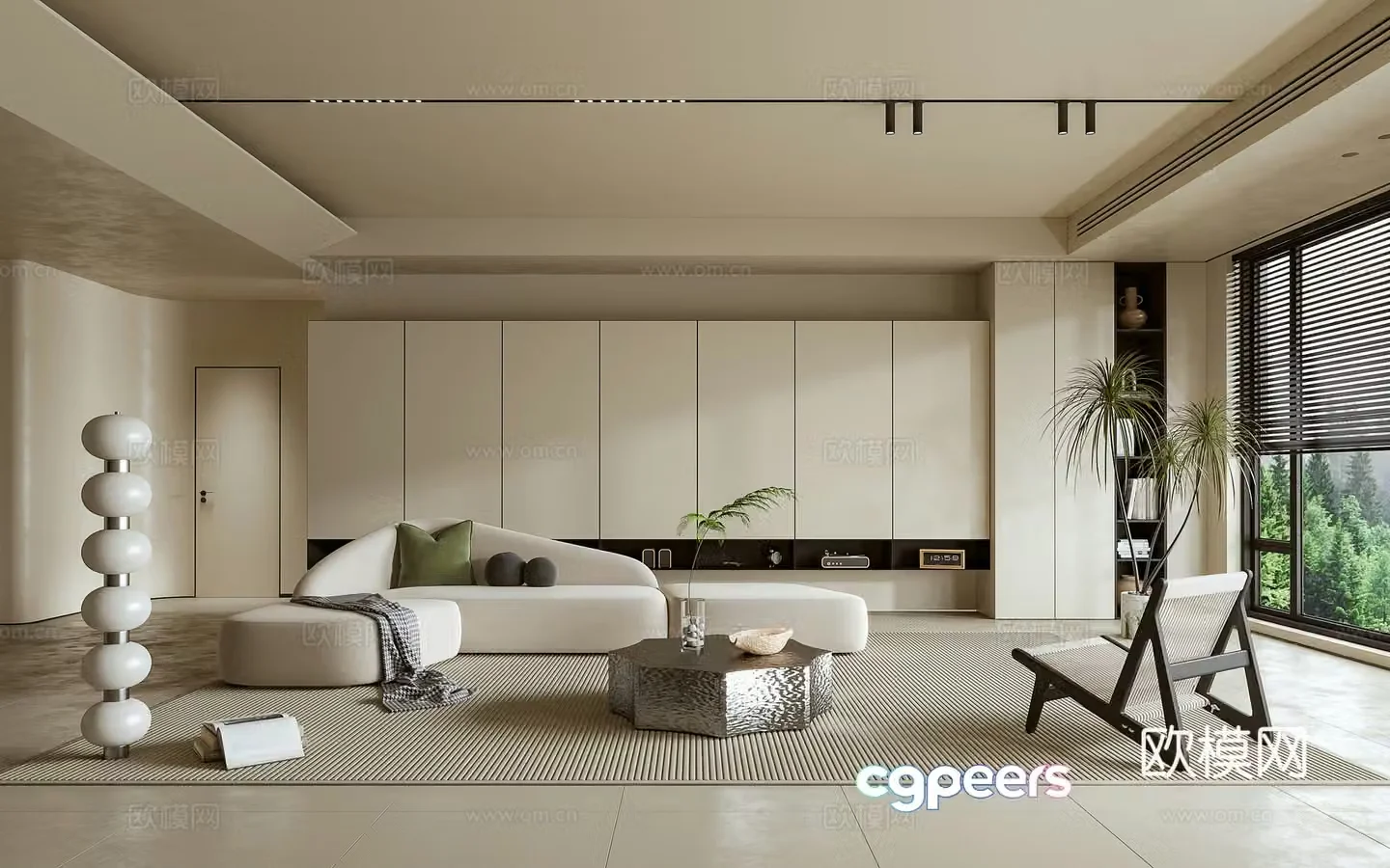 Living room sofa coffee table leisure chair 3d model