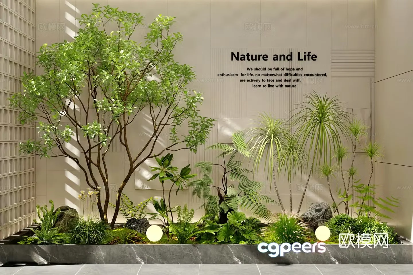 Modern interior landscape Landscape Landscape Landscape Tree Garden Landscape Plant Landscape Plant Pile Pile 3D Model