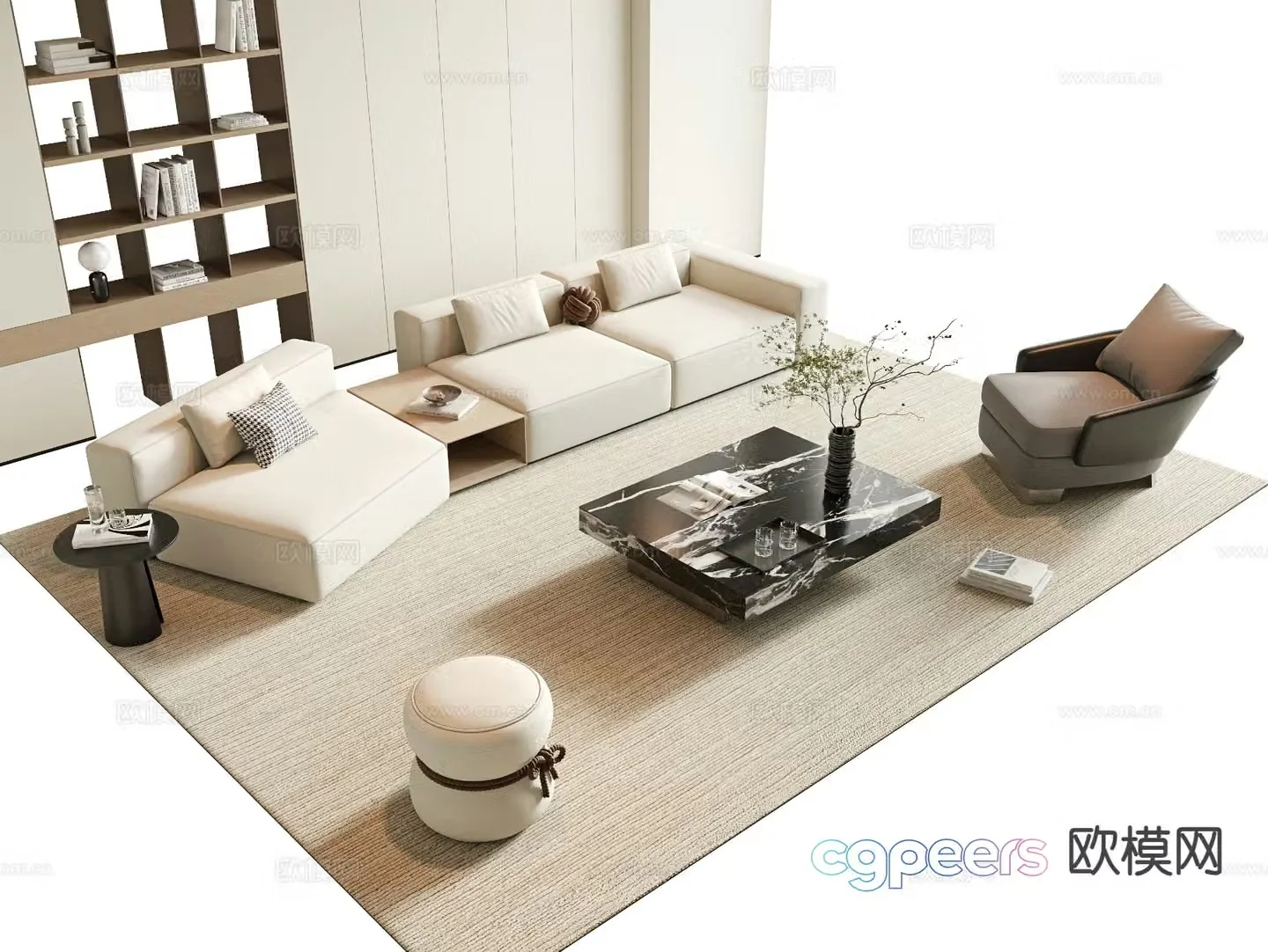 Modern modular sofa corner sofa 3d model