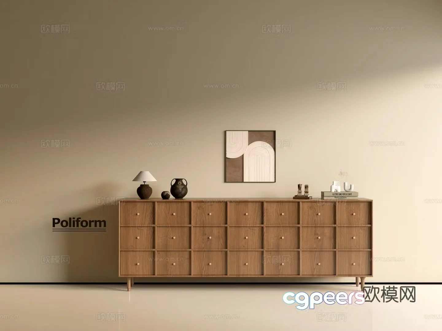 Modern wood grain cabinet ins wind minimalist wind cabinet whole cabinet sideboard balcony cabinet storage 3D model