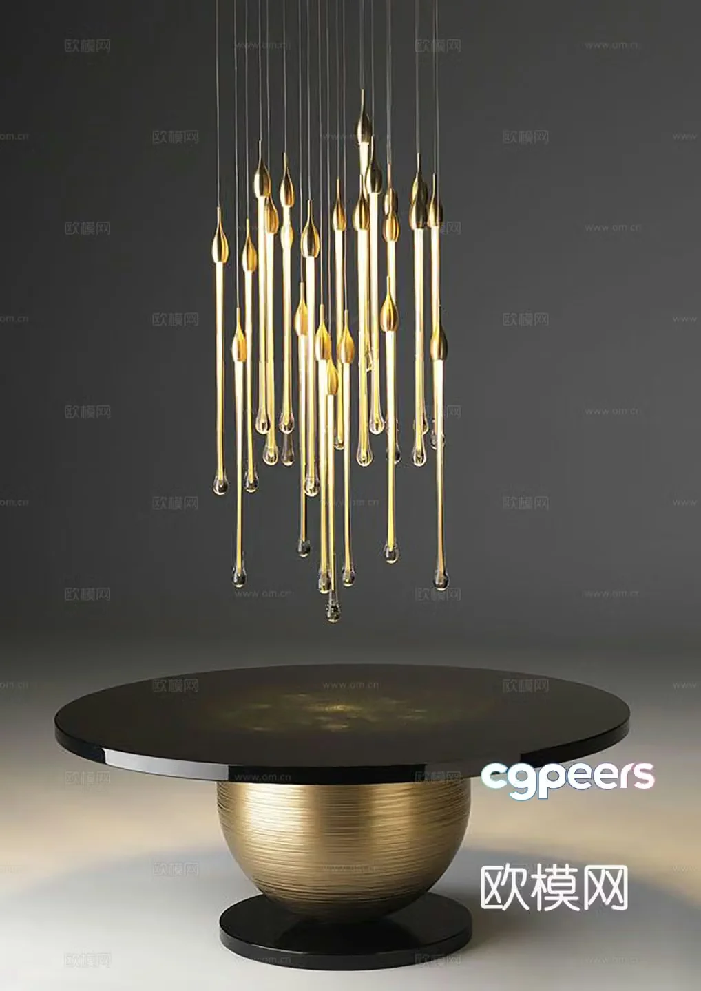 Modern light luxury chandeliers linear chandeliers chandeliers coffee table 3D model
