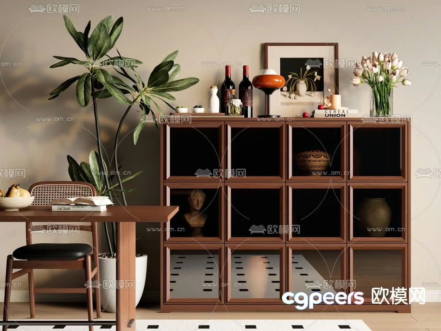 Medieval style sideboard 3d model