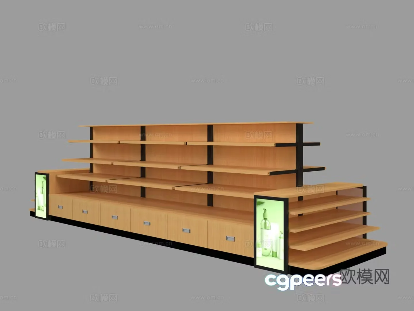 Supermarket shelves Showcase shelves Zhongdao shelves End racks Showcase Showcase Showcase 3D model