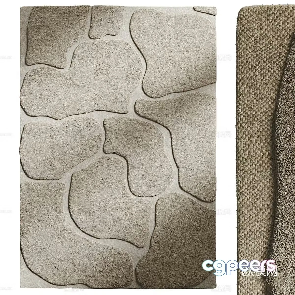 New Chinese style Sagredo wool carpet 3D model
