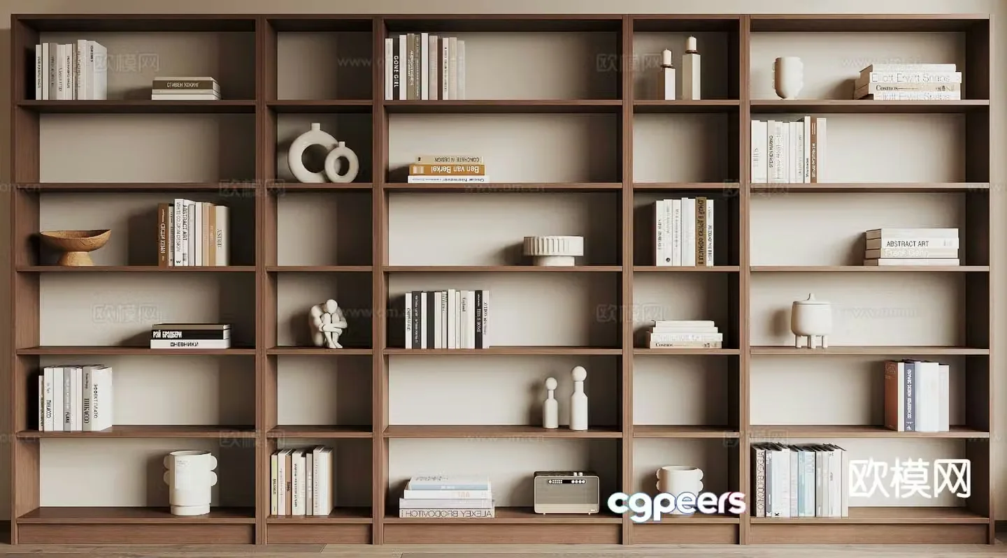 Medieval style bookcase bookshelf 3d model