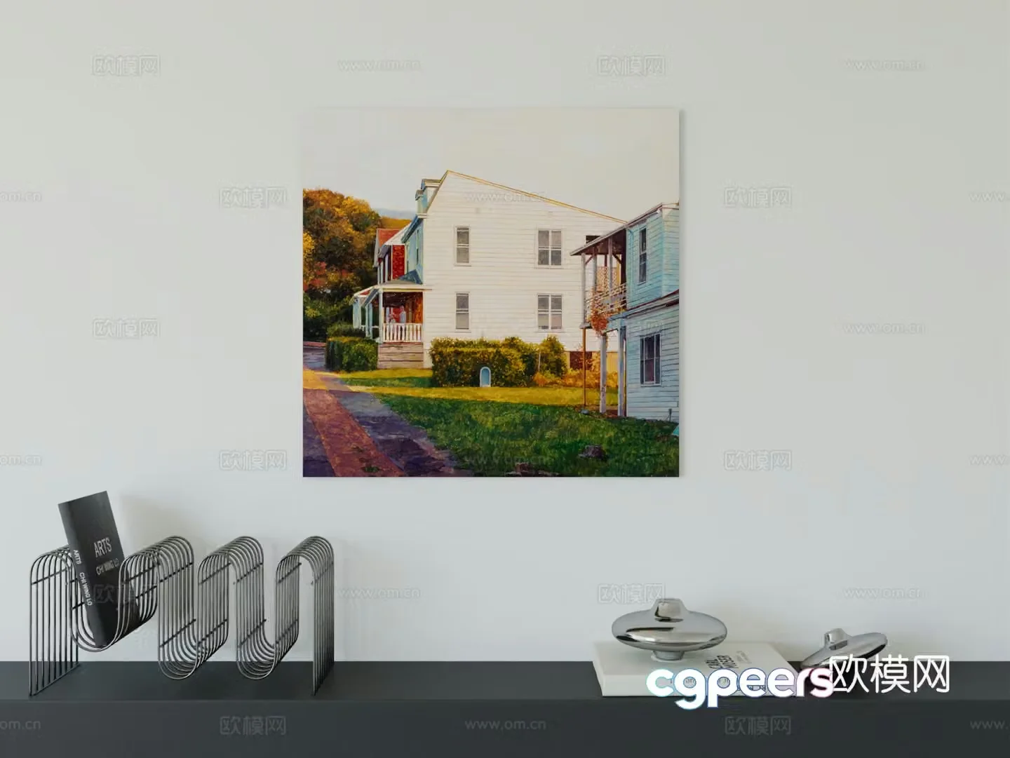 Modern minimalist hanging painting Bauhaus art hanging painting 3d model