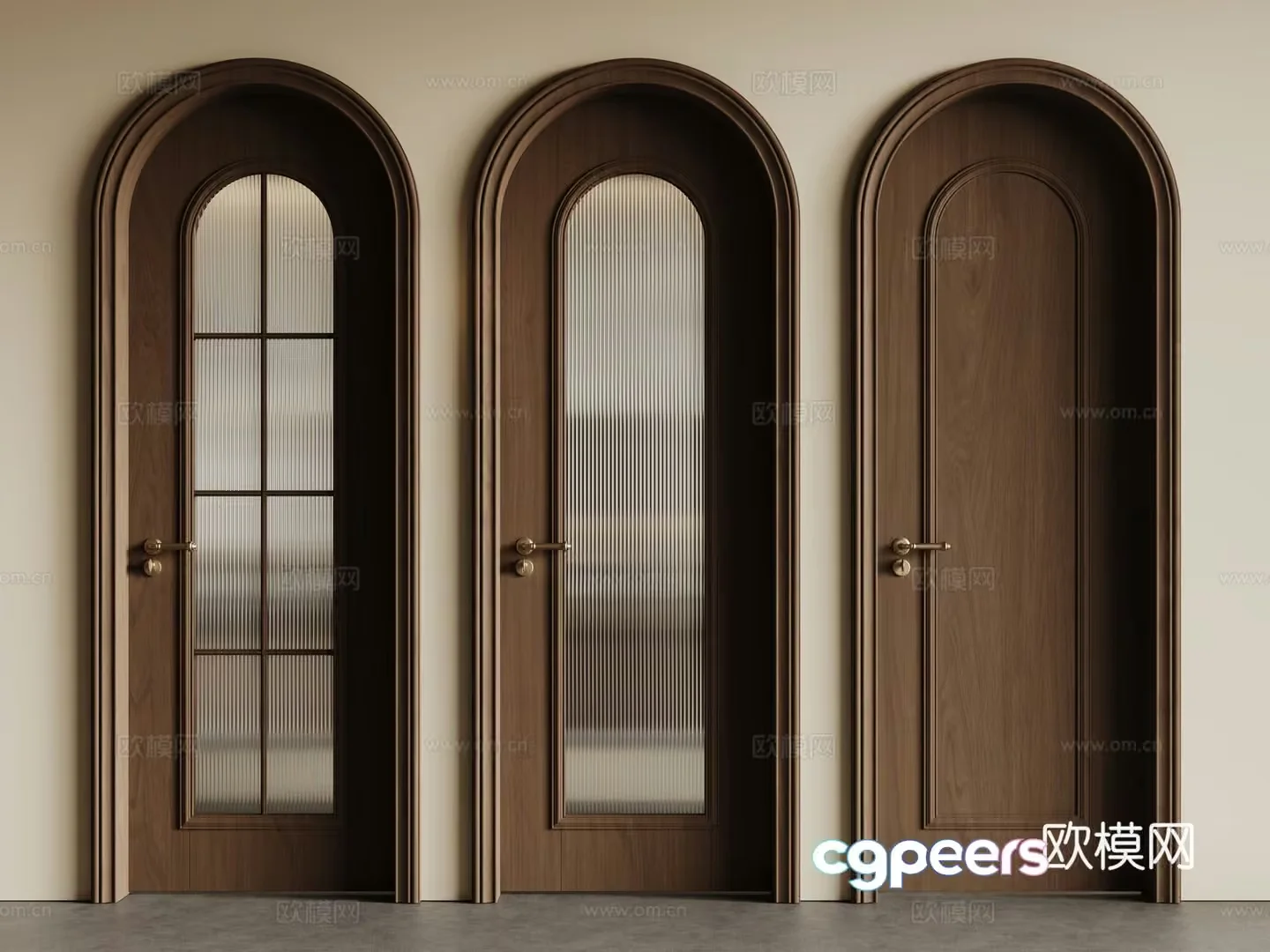 A Set Of Three Doors 3D Model – 12311 – CORONA Render