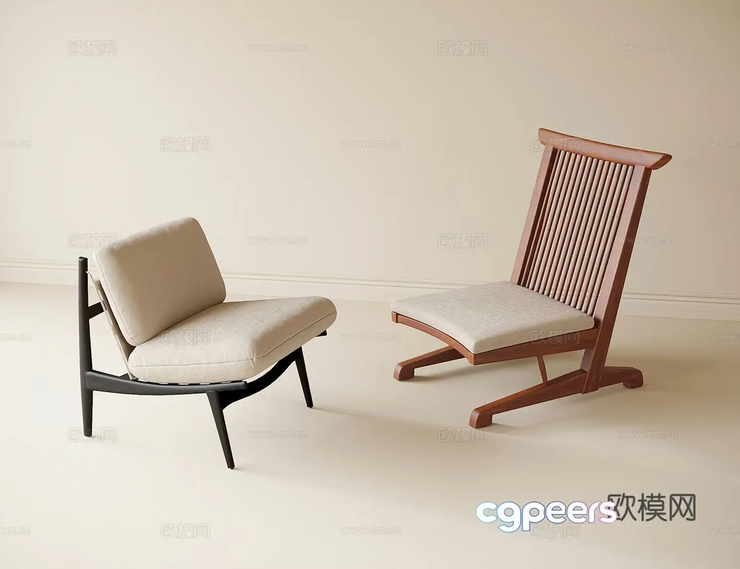 Modern casual chair single chair 3d model