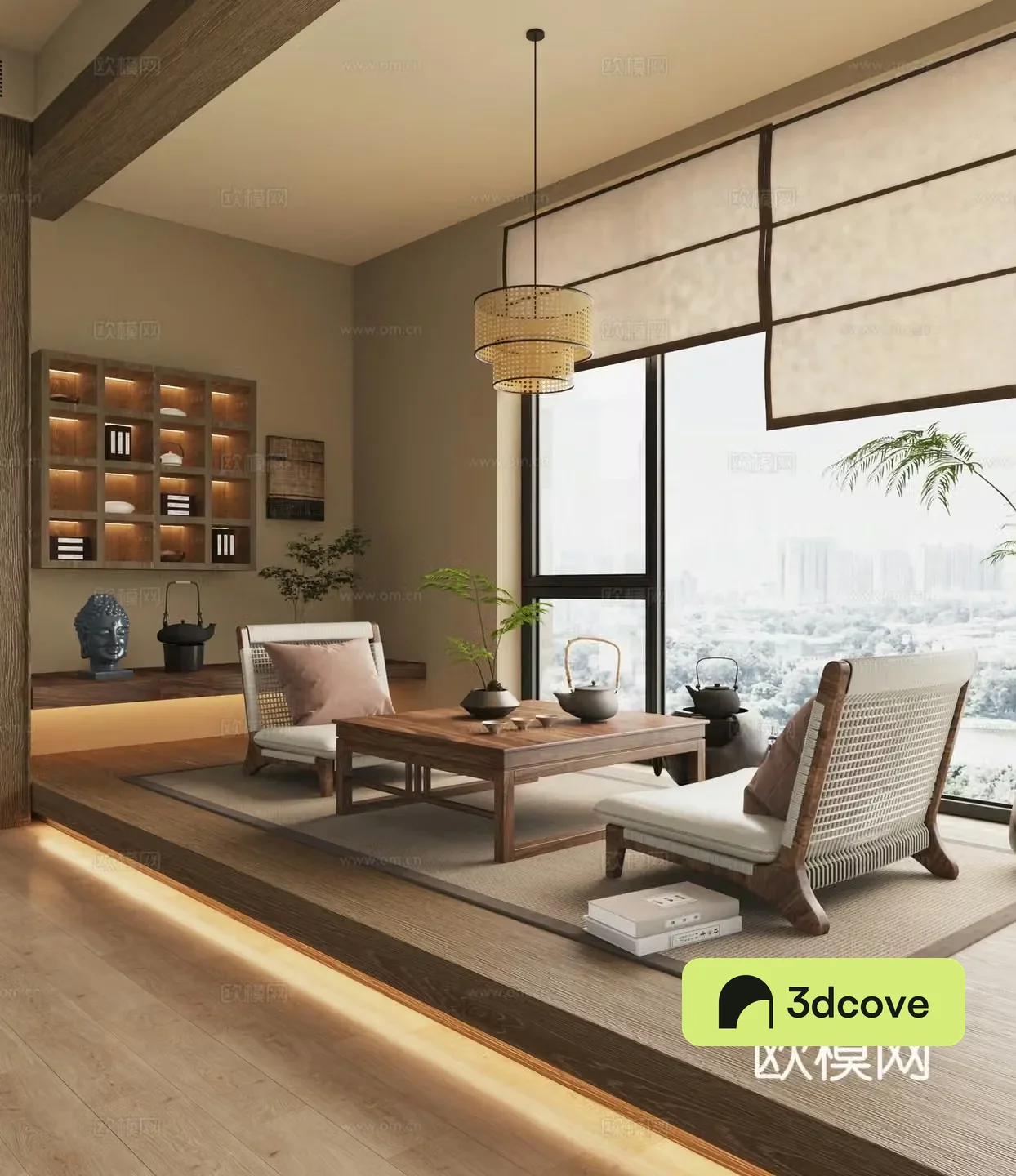 New Chinese-style tea room Tatami tea room Balcony tea room Chinese-style tea room