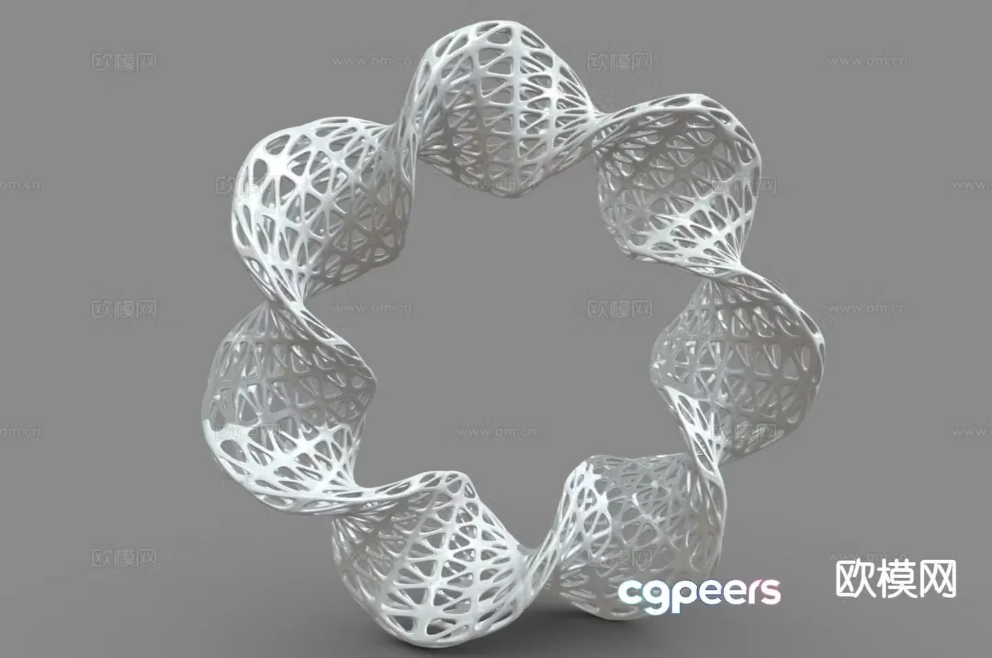 Modern sculpture sketch MÃ¶bius strip sculpture 3D model