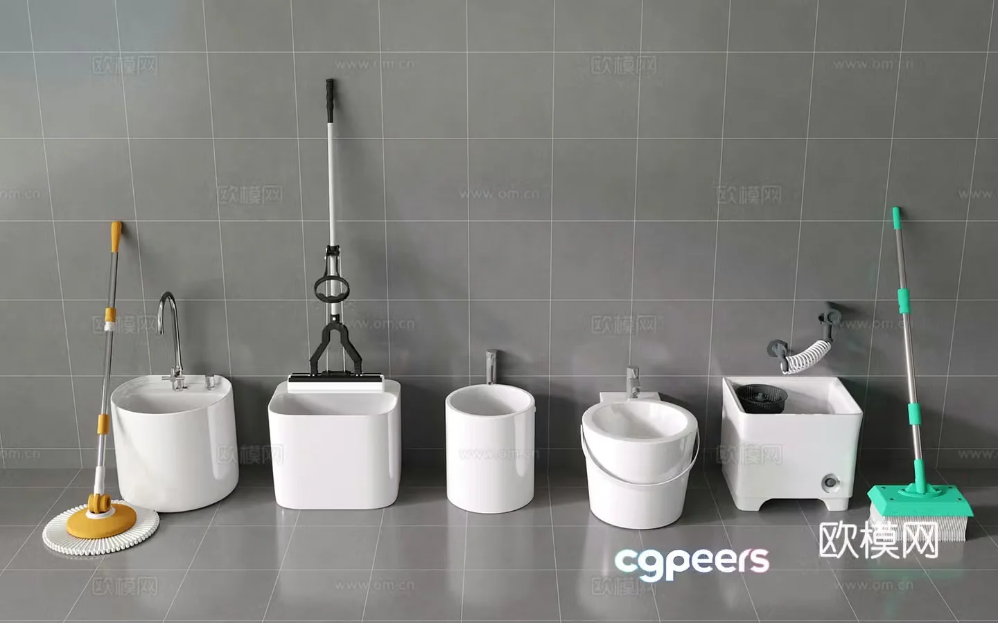 Ceramic mop pool mop pool mop pool 3d model