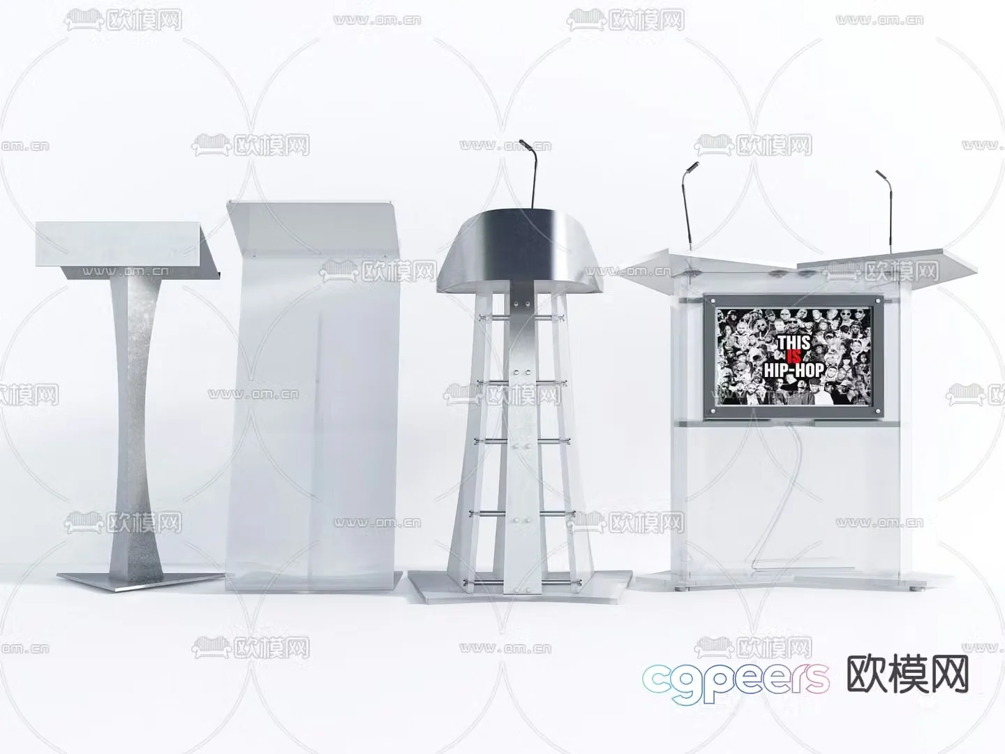 modern podium podium 3d model