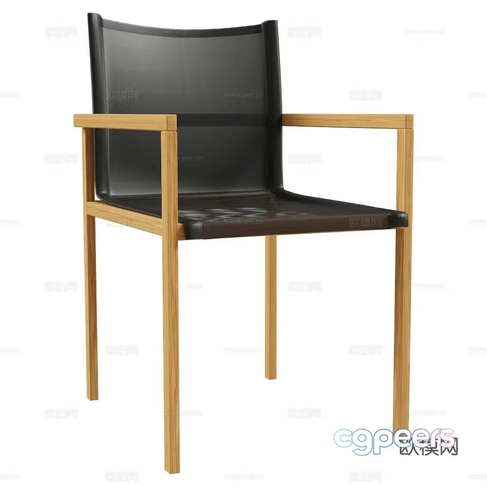 Traditional Modern Very Simple Chair Dining Chair Leather Dining Chair Log Dining 3D Model