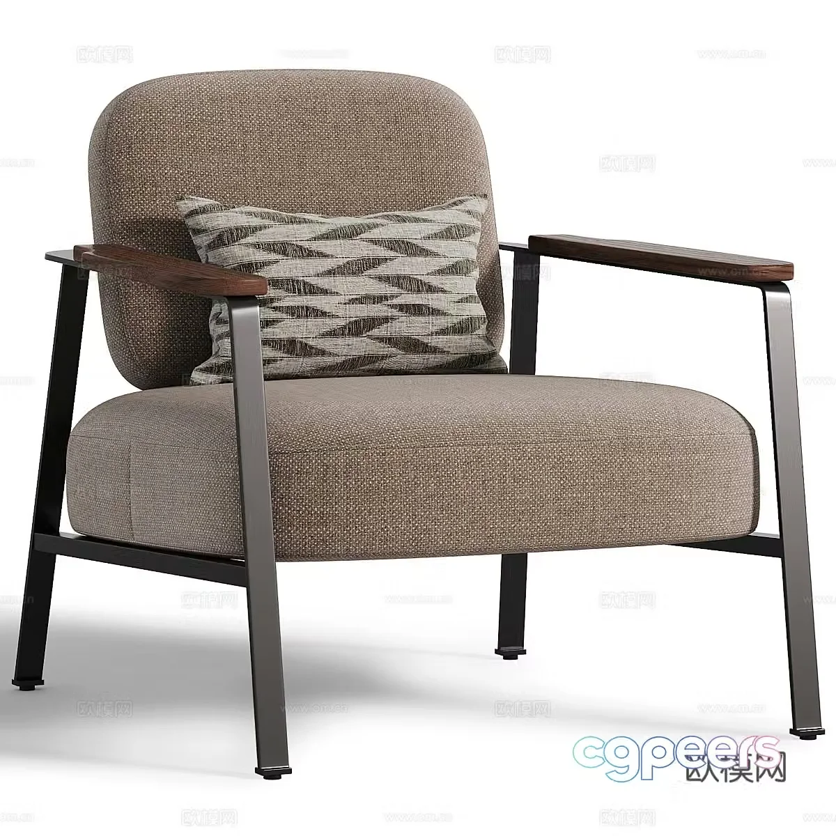 Modern Italian Abraxas lounge chair 3d model