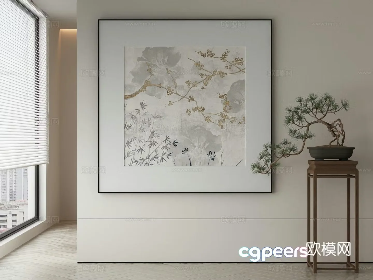 New Chinese style wasabi paintings oil paintings 3D model