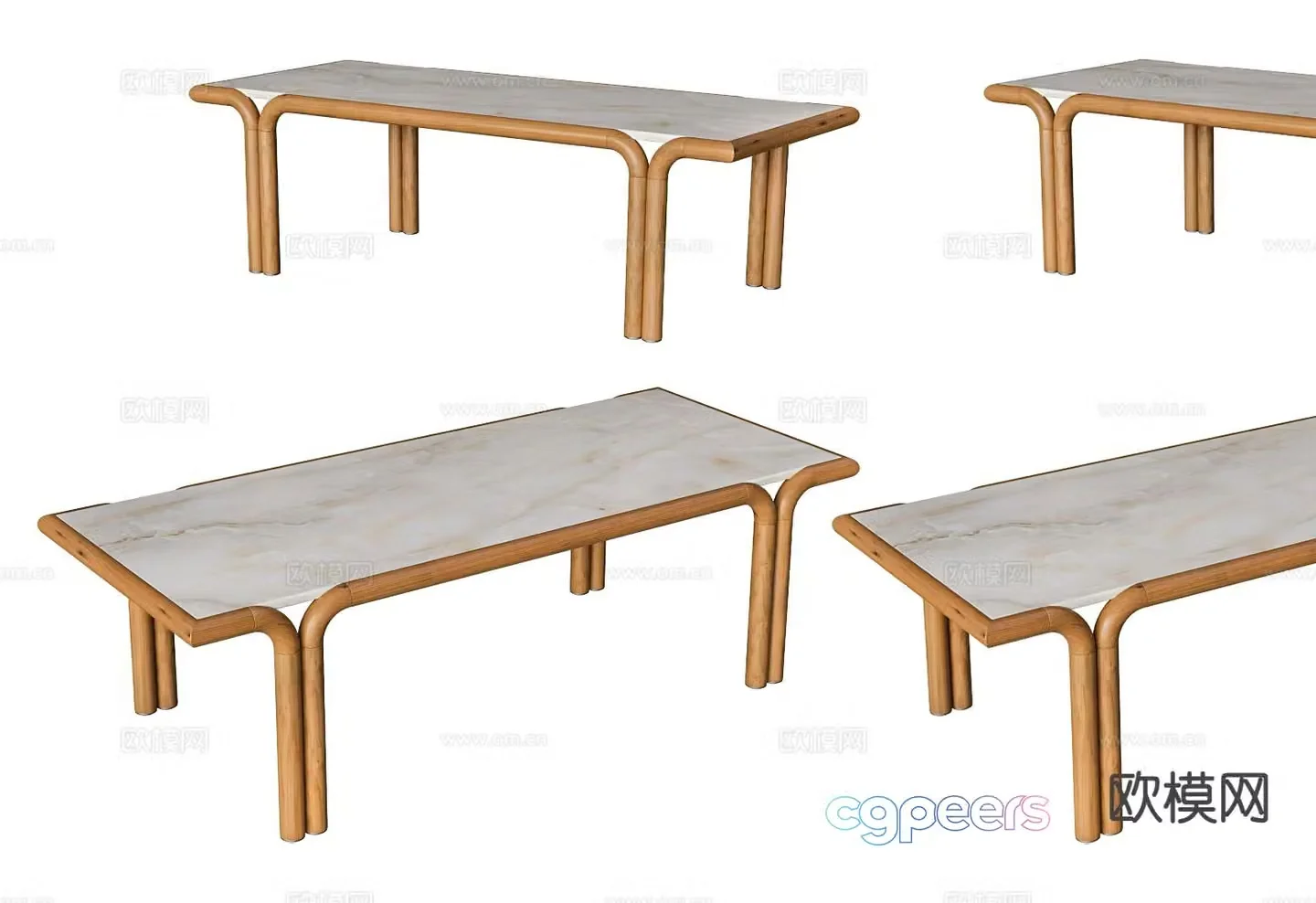 Marble dining table tea table large table 3d model
