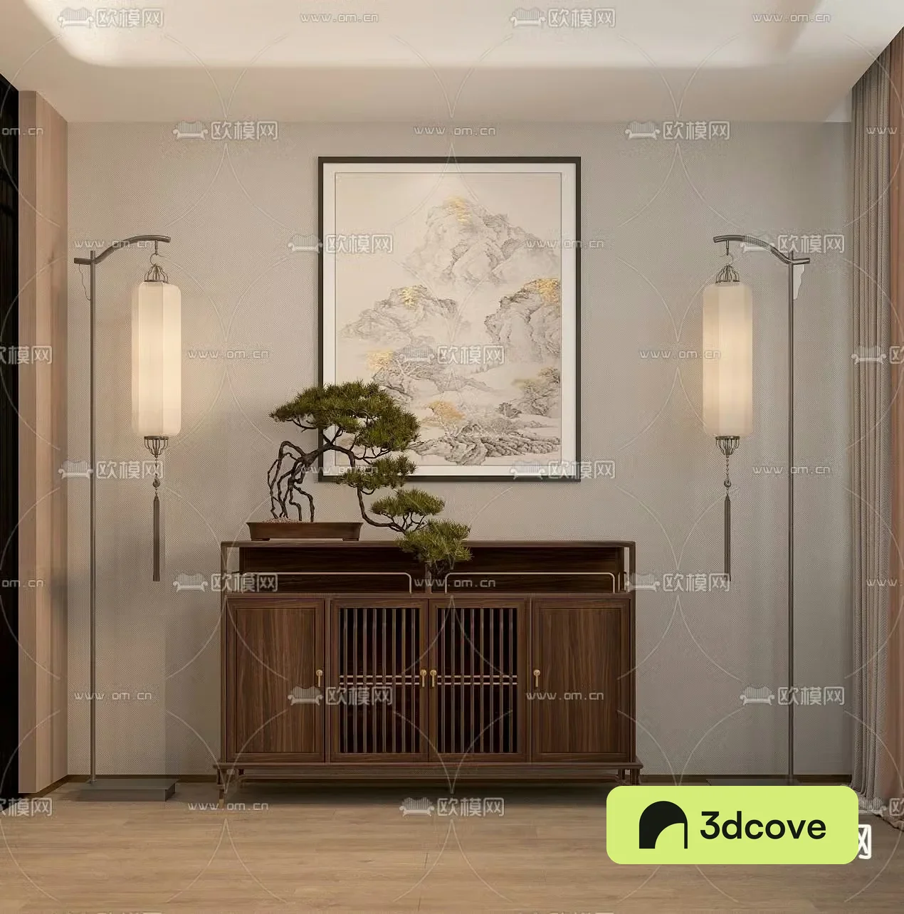 New Chinese style entrance cabinet