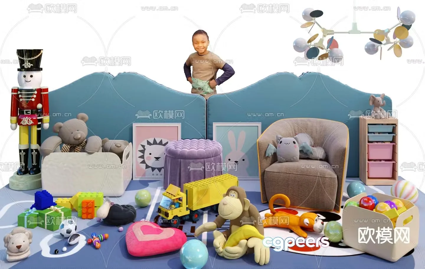 Modern children’s plush toy 3d model