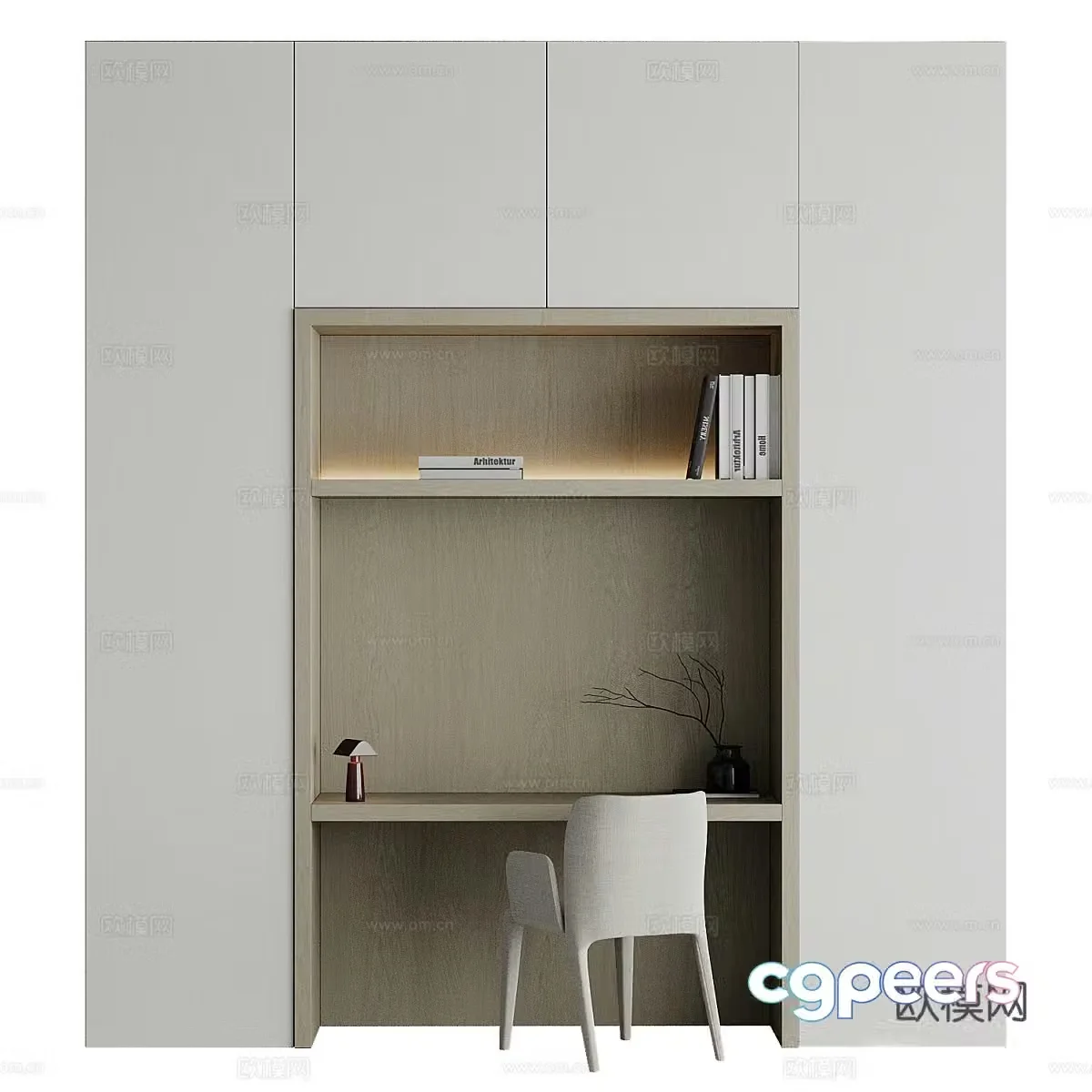 Modern Italian minimalist bookcase 3D model