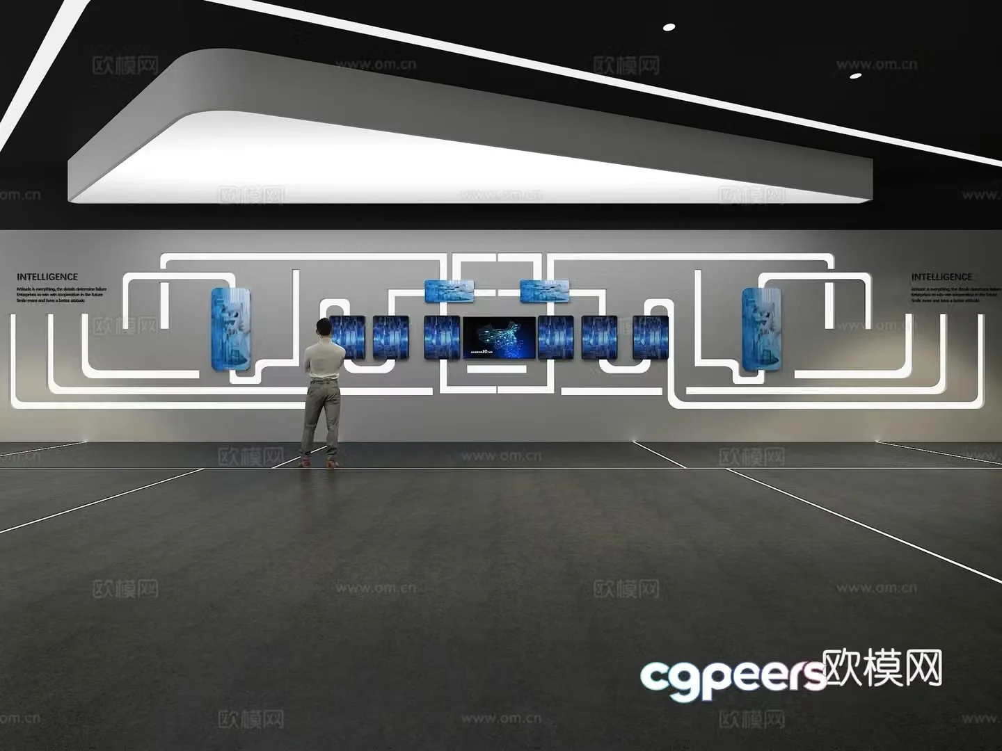 Cultural wall Corporate culture wall Display wall Theme wall Exhibition hall Campus culture Corridor 3D model