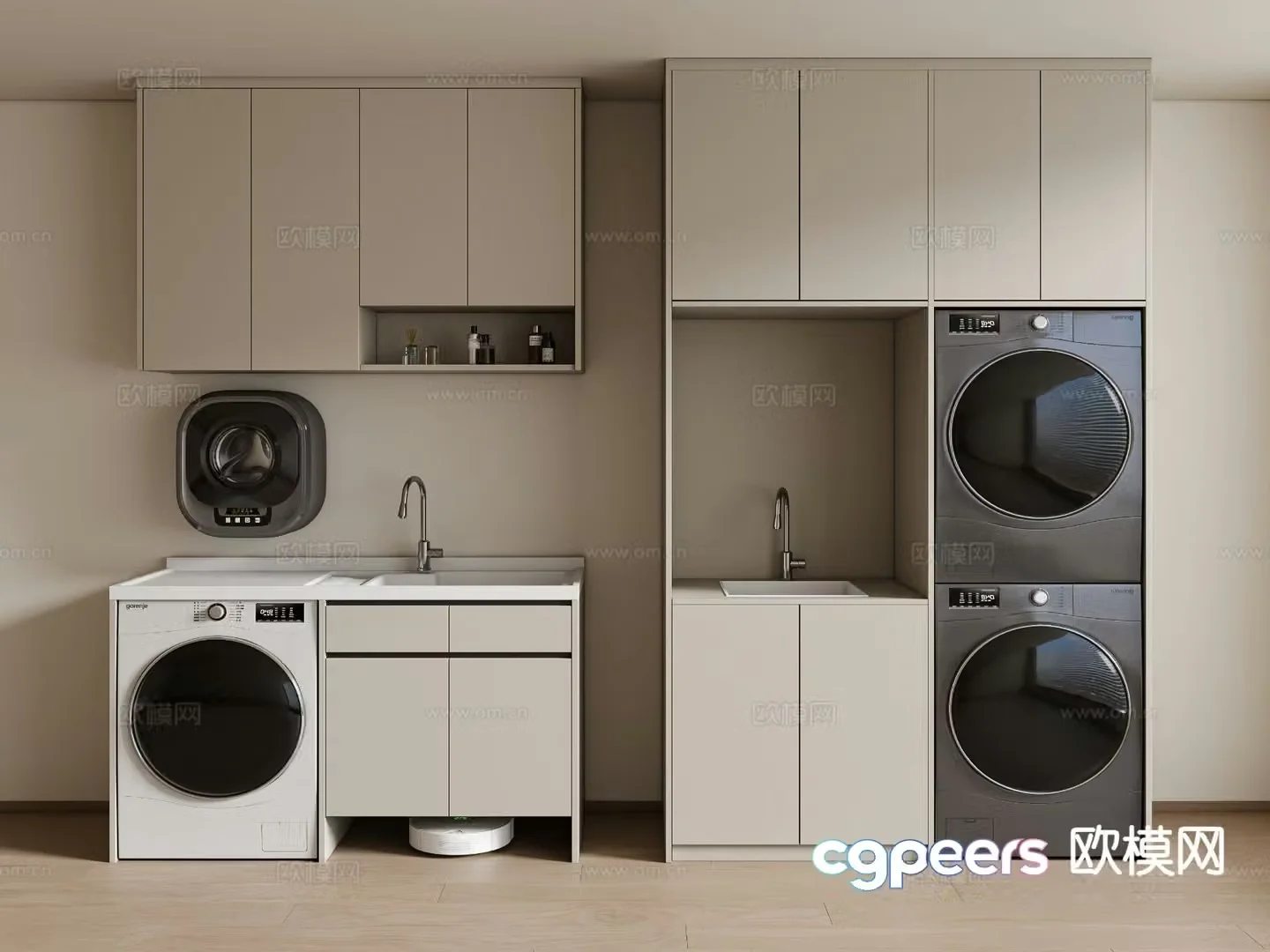 Modern washing machine cabinet 3d model