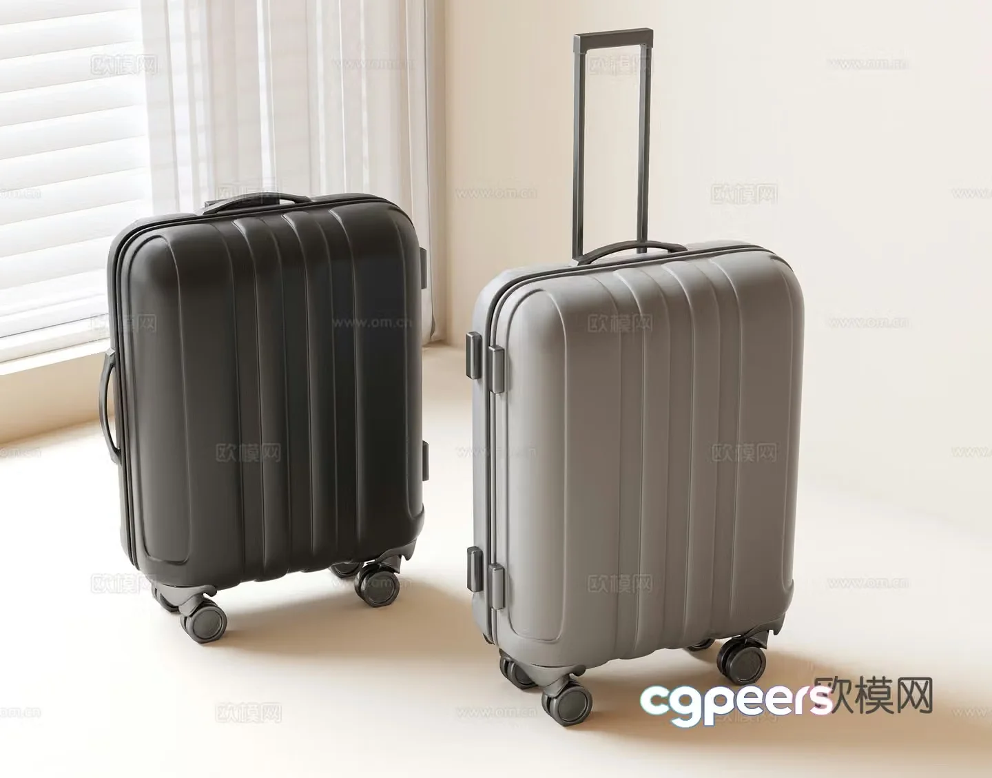 suitcase suitcase trolley case luggage password box box 3d model