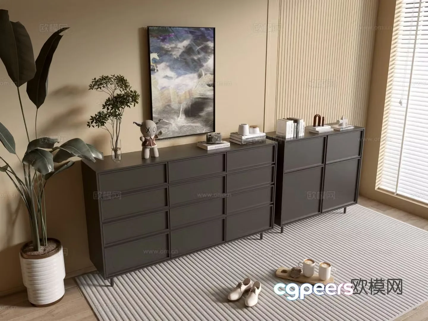 Modern entryway cabinet 3d model