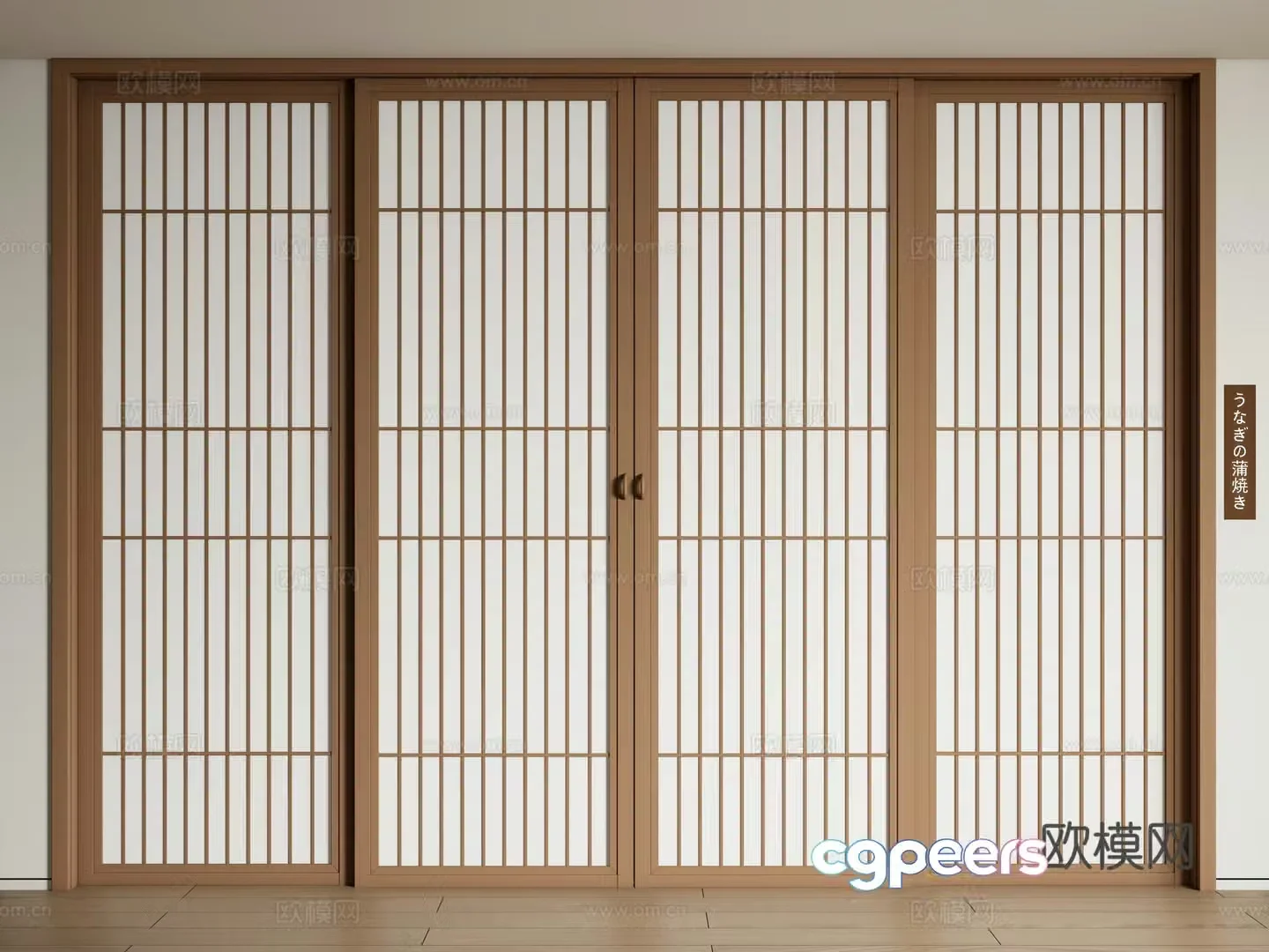 Japanese sliding doors Multi-connected sliding doors sliding doors Log sliding doors 3D model