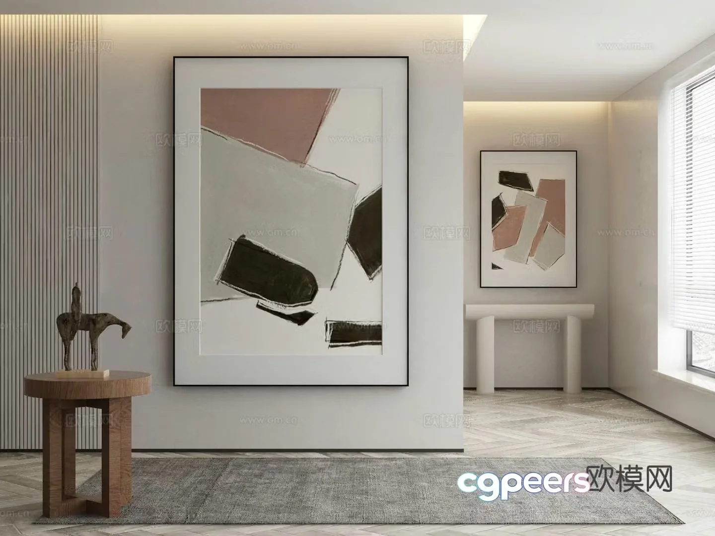 Modern decorative painting abstract painting 3d model