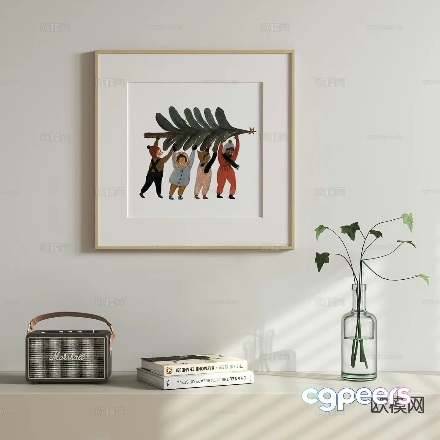 Nordic cartoon hanging painting children’s hanging painting 3d model