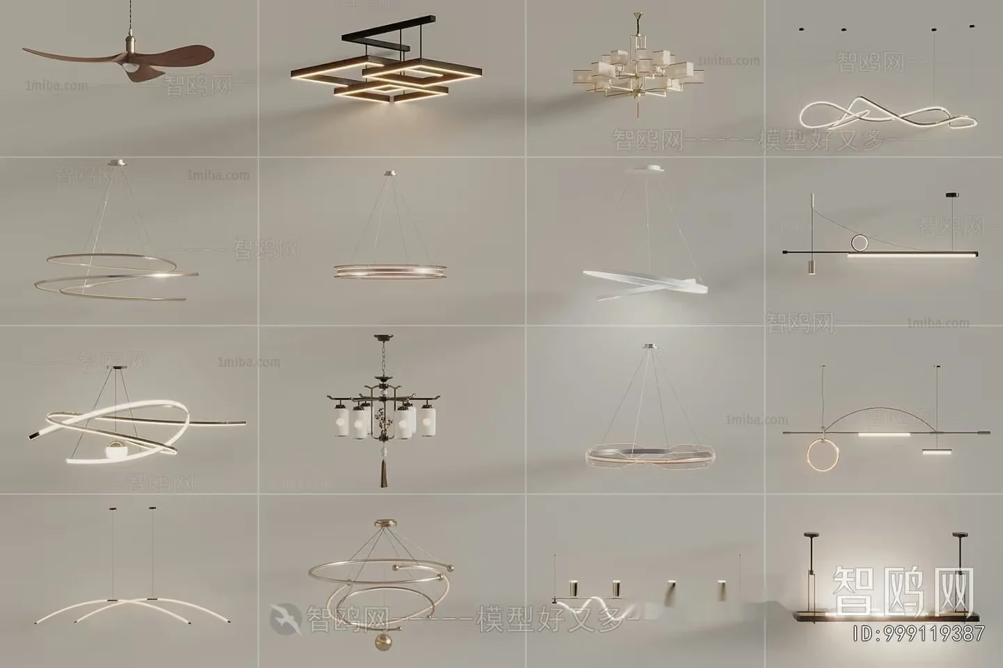 Modern Light Fixtures 3D Model – 8542 – VRAY Render