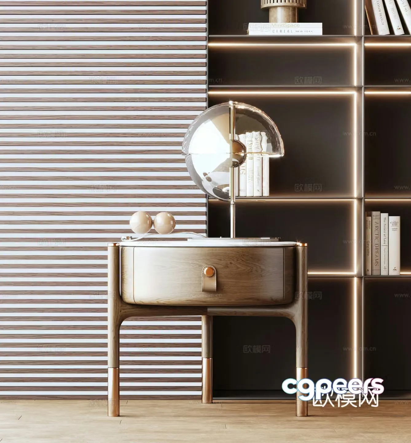 Modern bedside table 3d model