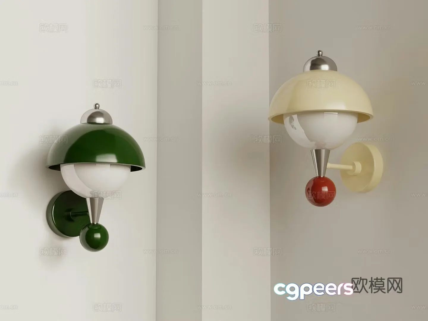 Modern dopamine wall lamp children wall lamp spherical wall lamp 3d model