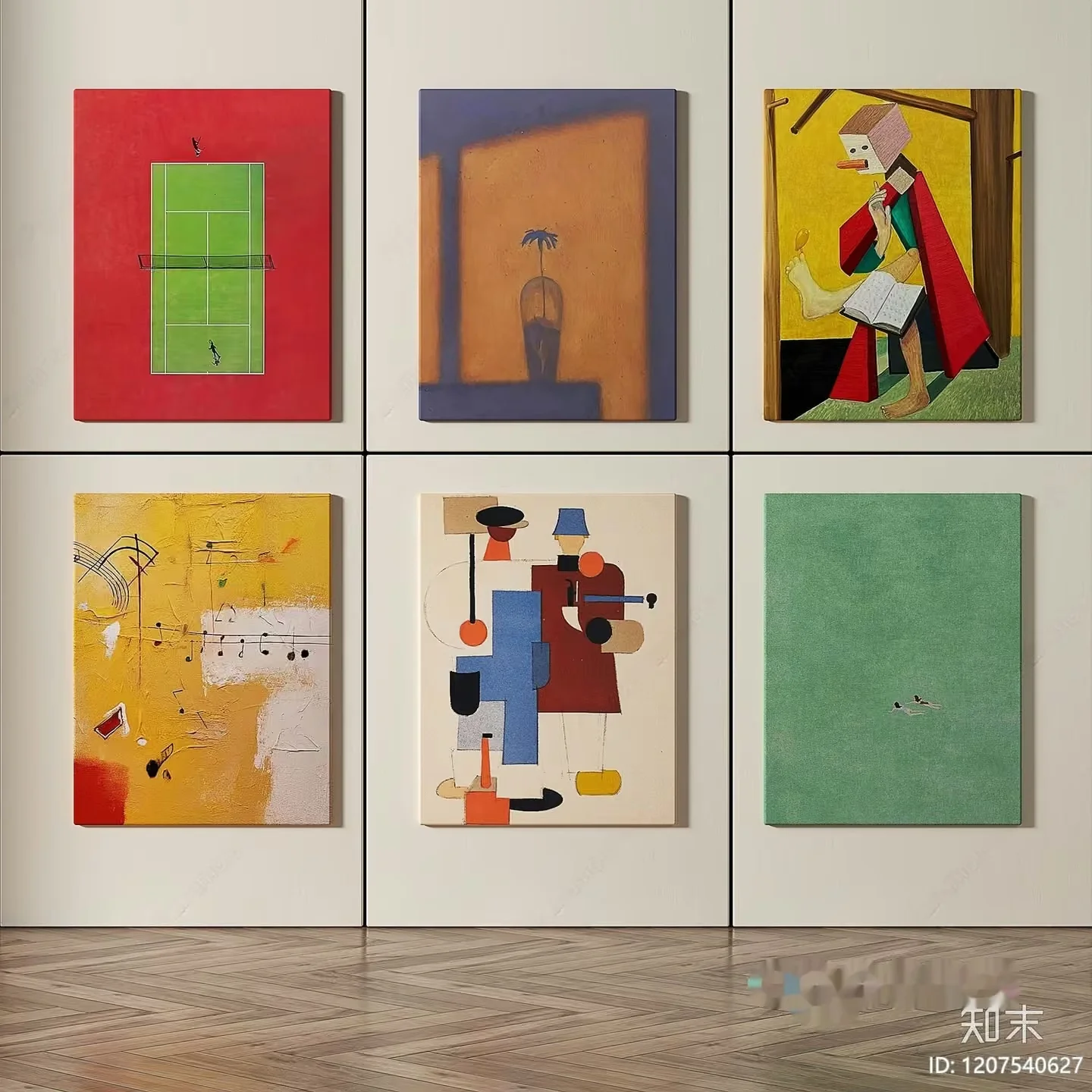 A Collection Of Abstract Paintings 3D Model – 14315 – VRAY Render