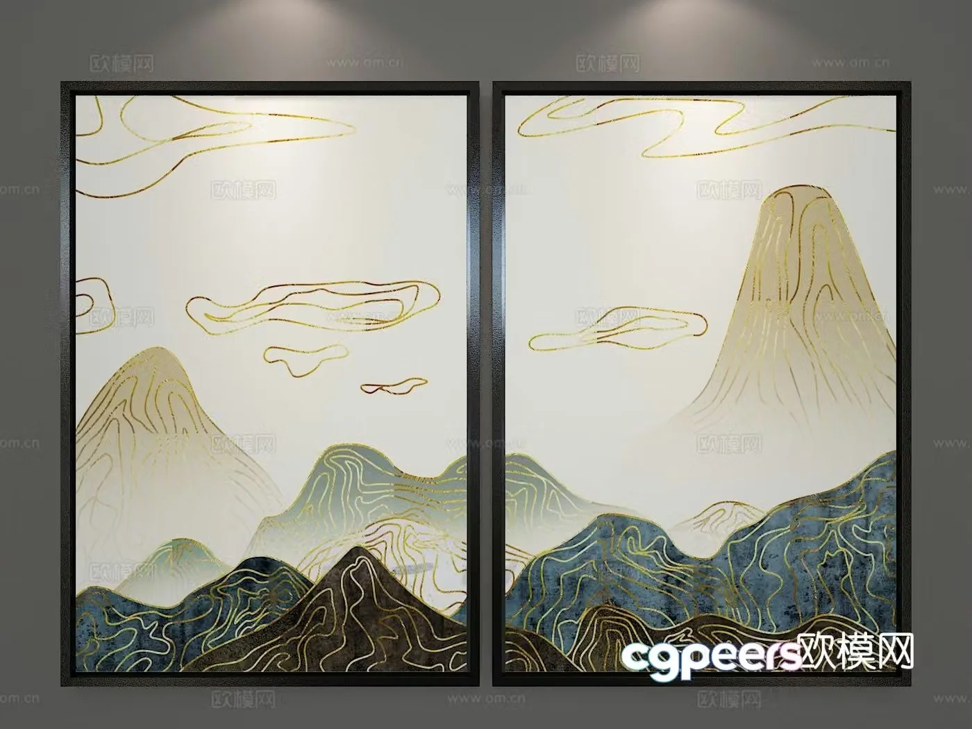 Nordic Zen hanging painting decorative painting 3D model