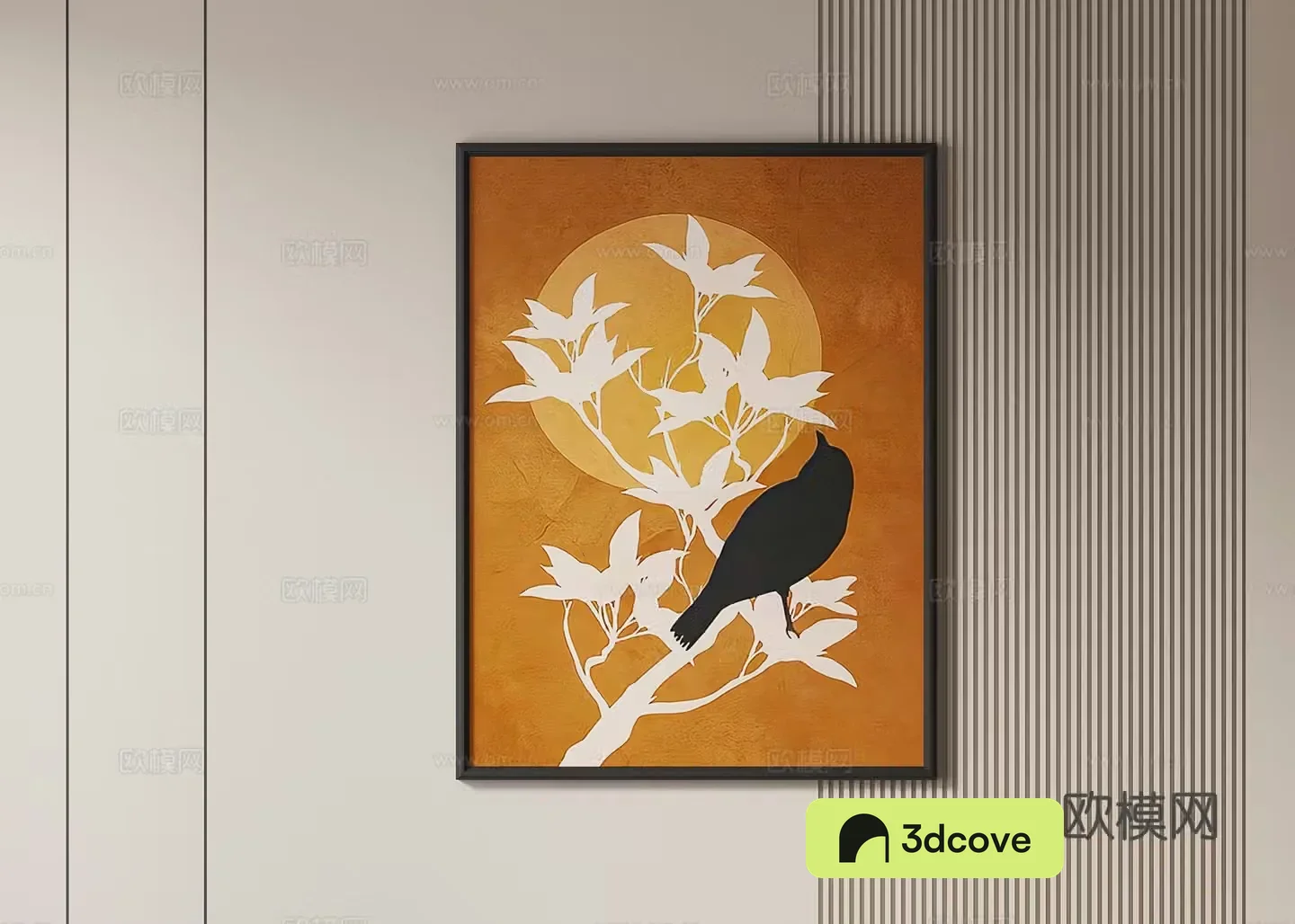 Middle-aged style hanging paintings decorative paintings 3D model