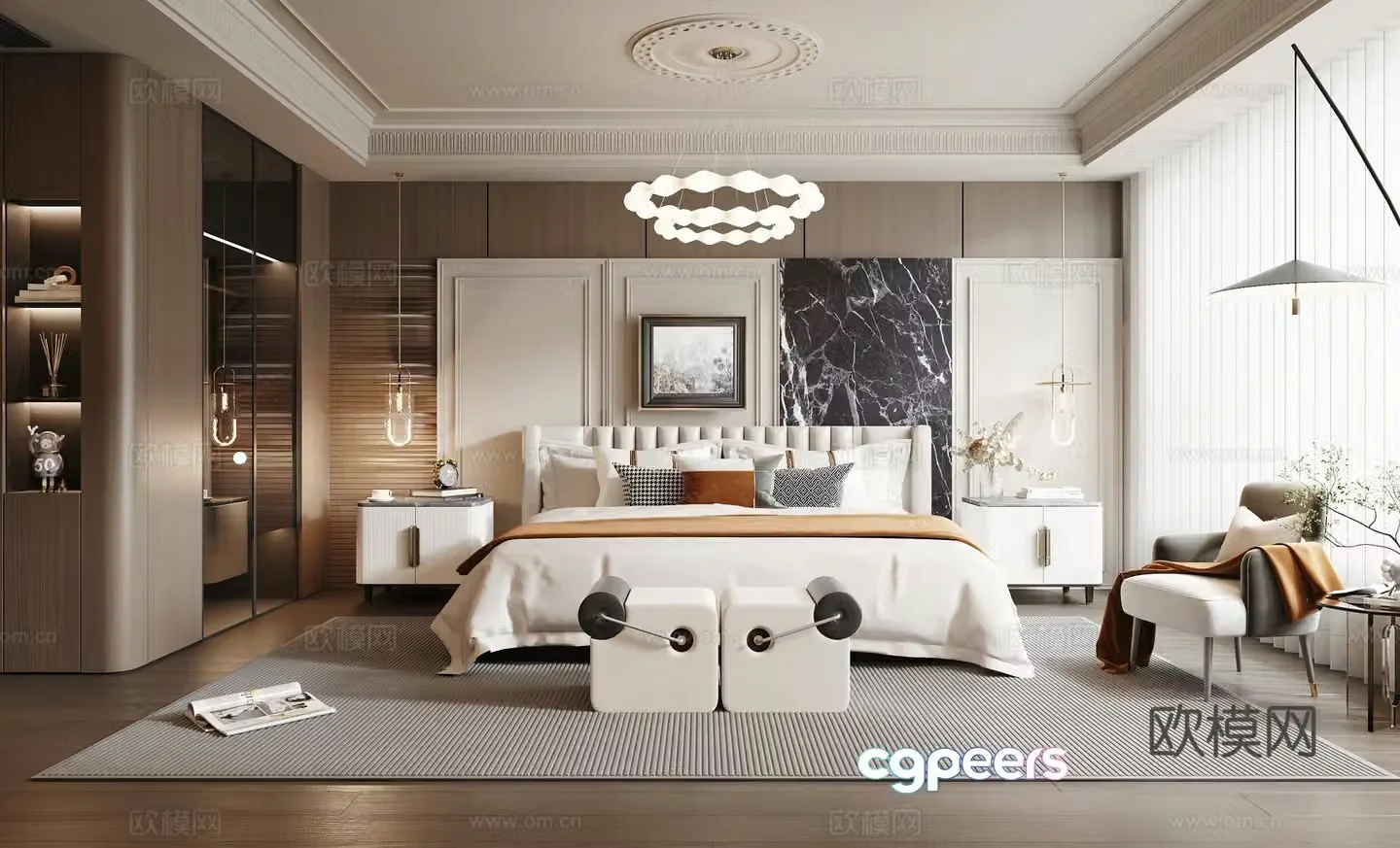 American bedroom 3d model