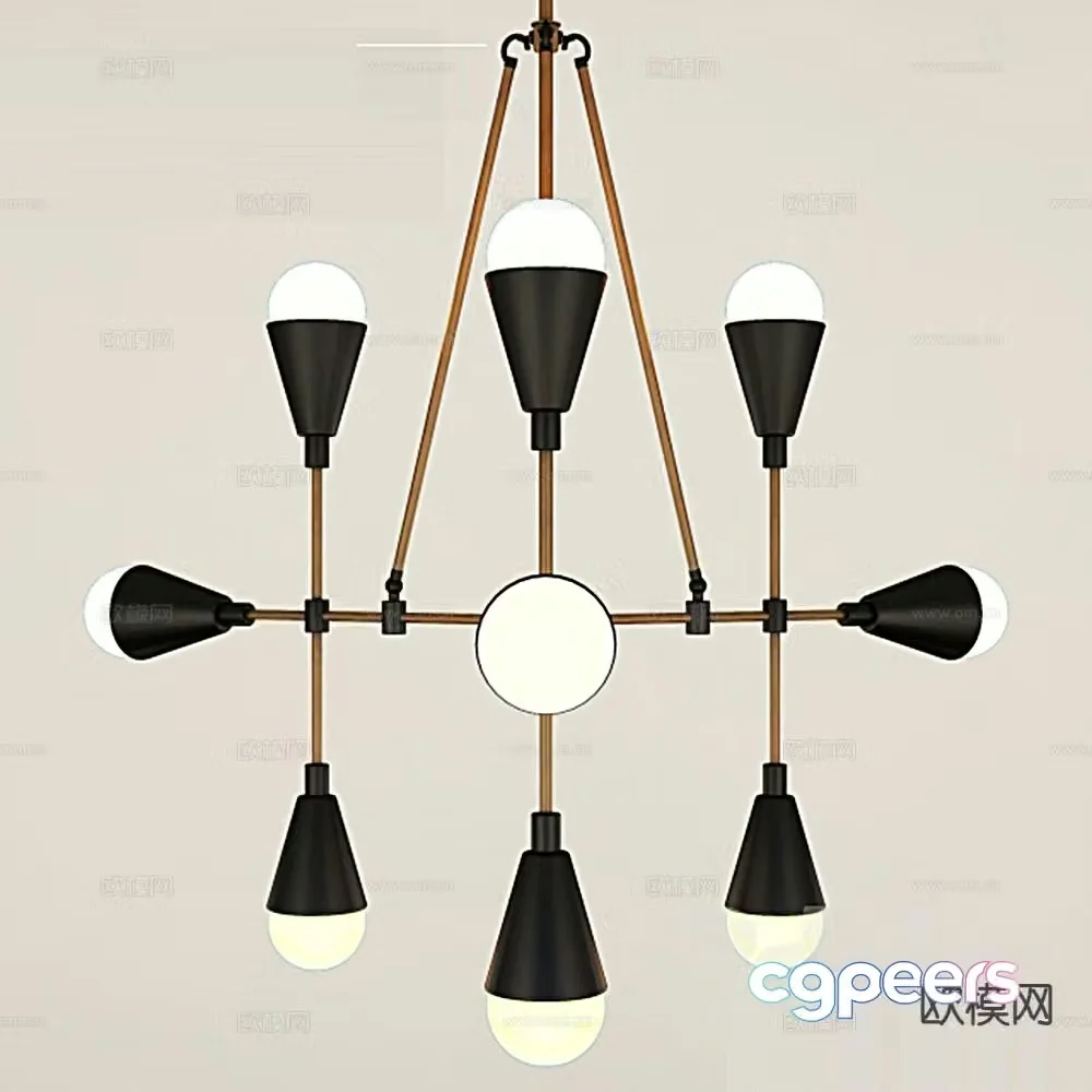 Japanese chandelier art chandelier 3d model