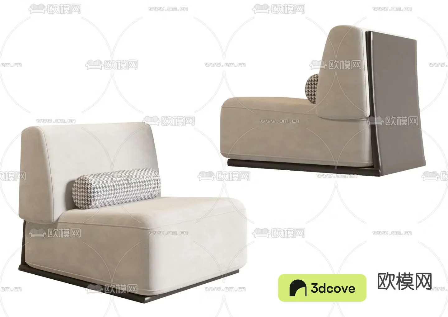 Poliform modern white fabric single sofa