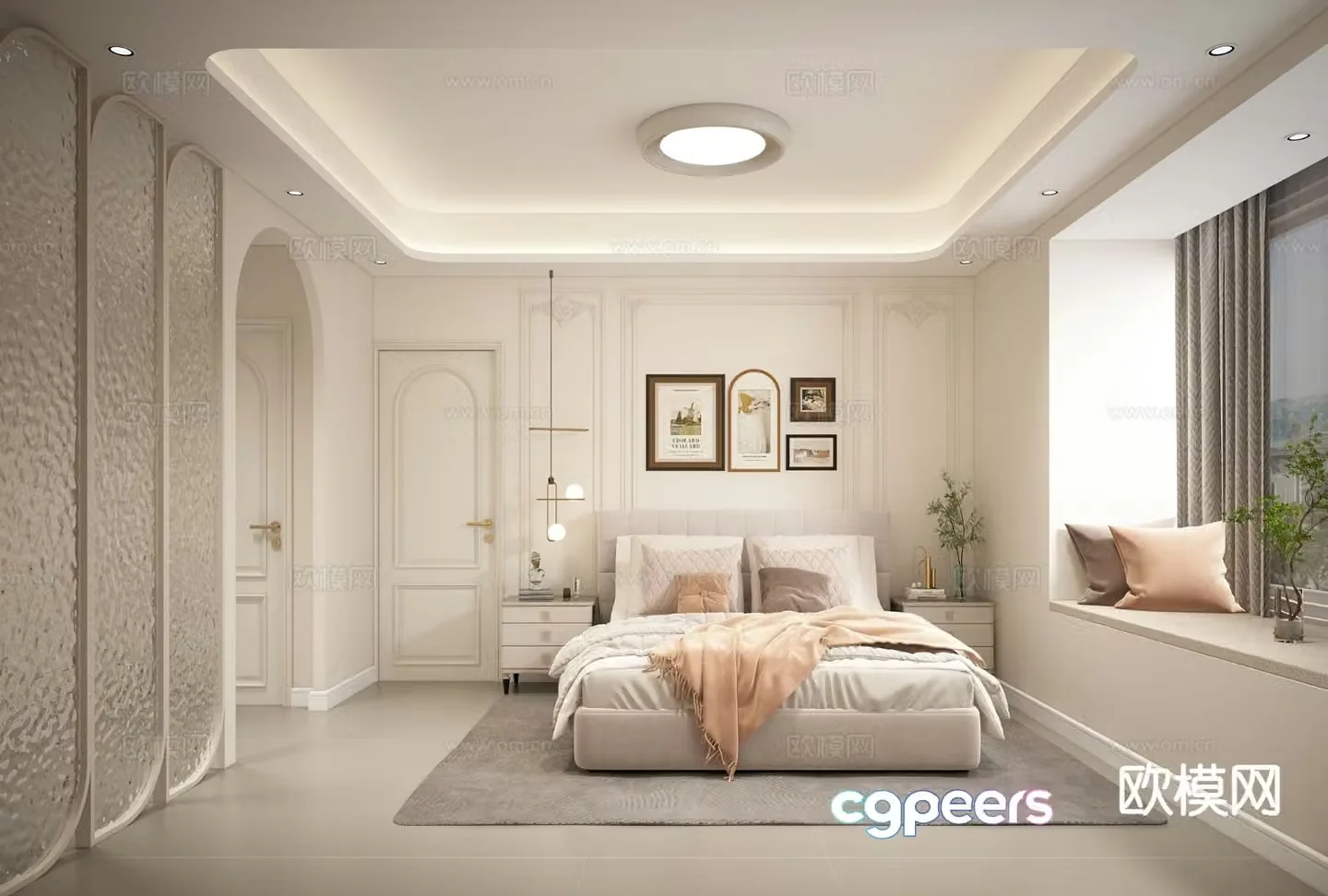 French bedroom second bedroom girl’s room 3D model