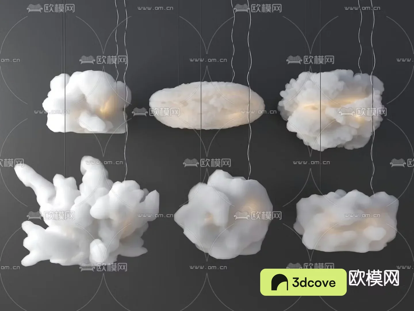 Cotton Chandelier Floating Cloud Light