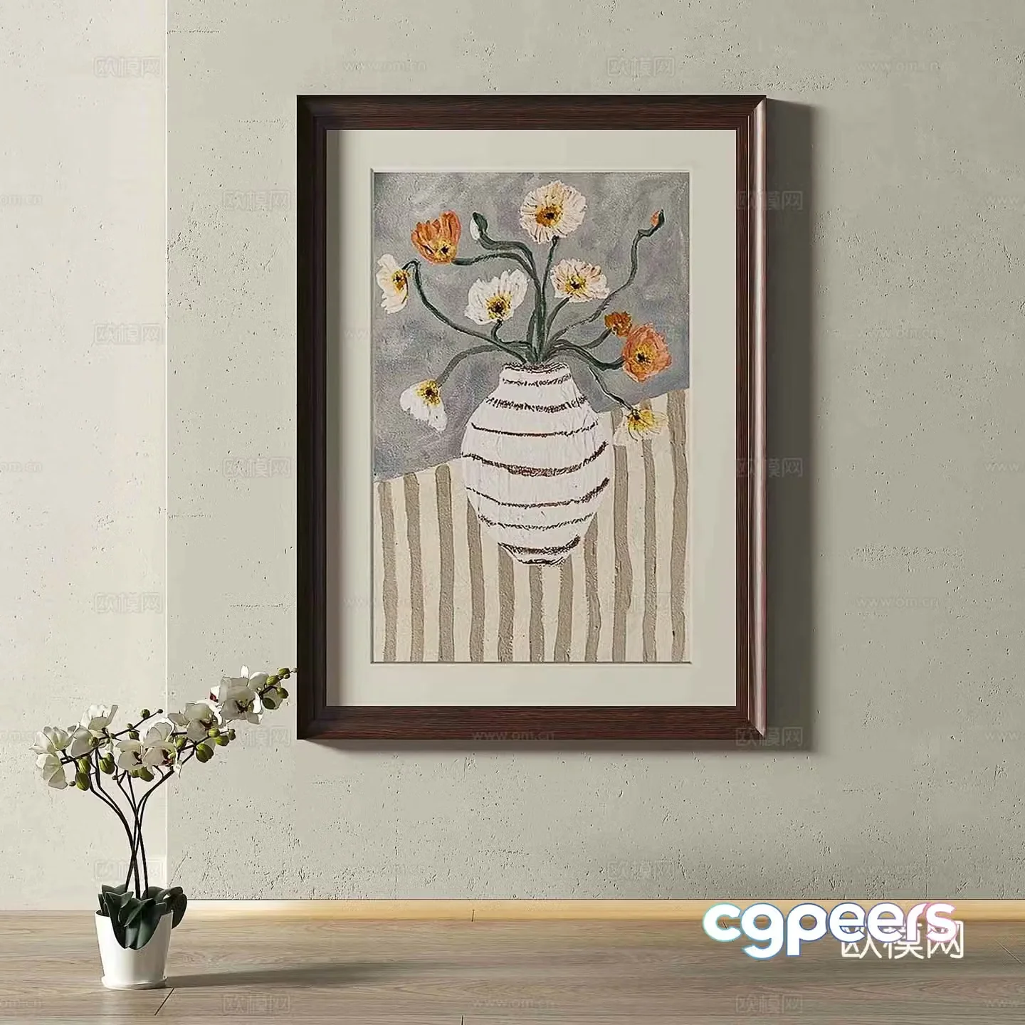 Modern European retro decorative painting 3d model