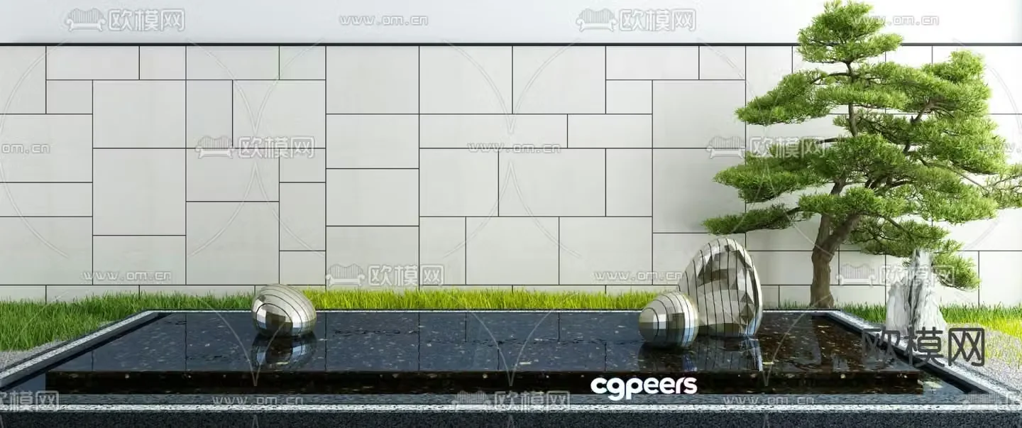 New Chinese waterscape landscape sketch 3d model