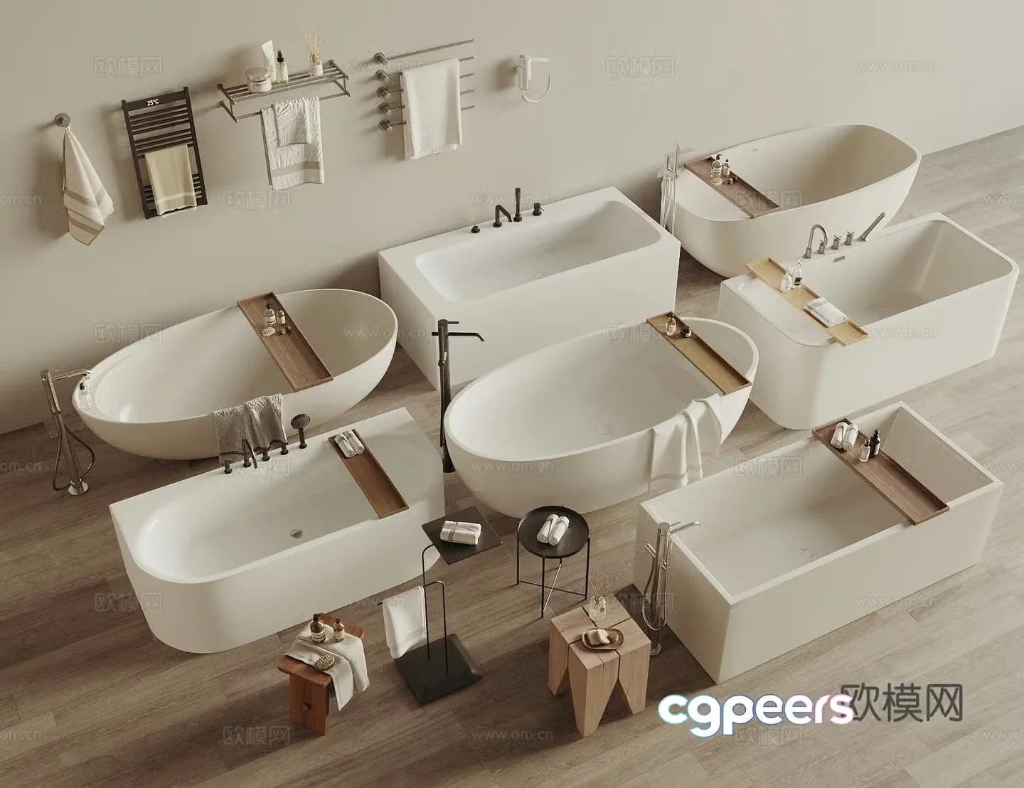 Freestanding bathtub ceramic bathtub 3d model