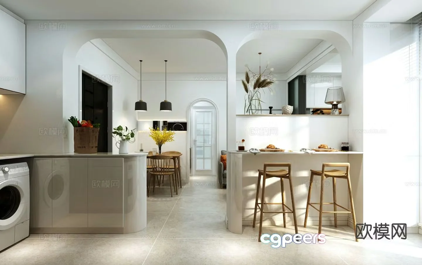 Nordic restaurant 3d model