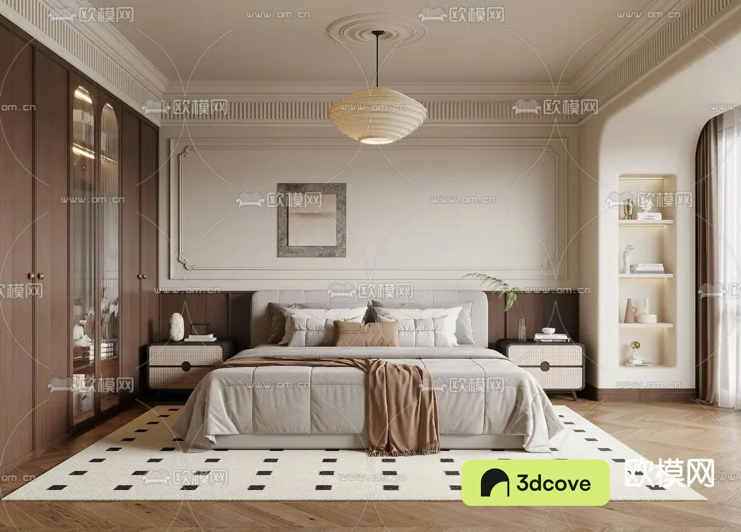 Middle style bedroom master bedroom master room 3d model